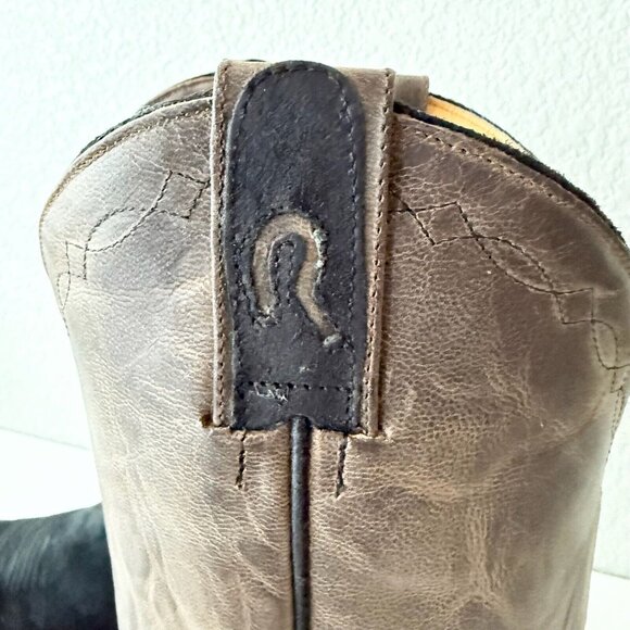 Rod Patrick Mens Cowboy Boots 12.5 D Black Pig Suede Leather Western Square Toe - Picture 10 of 12